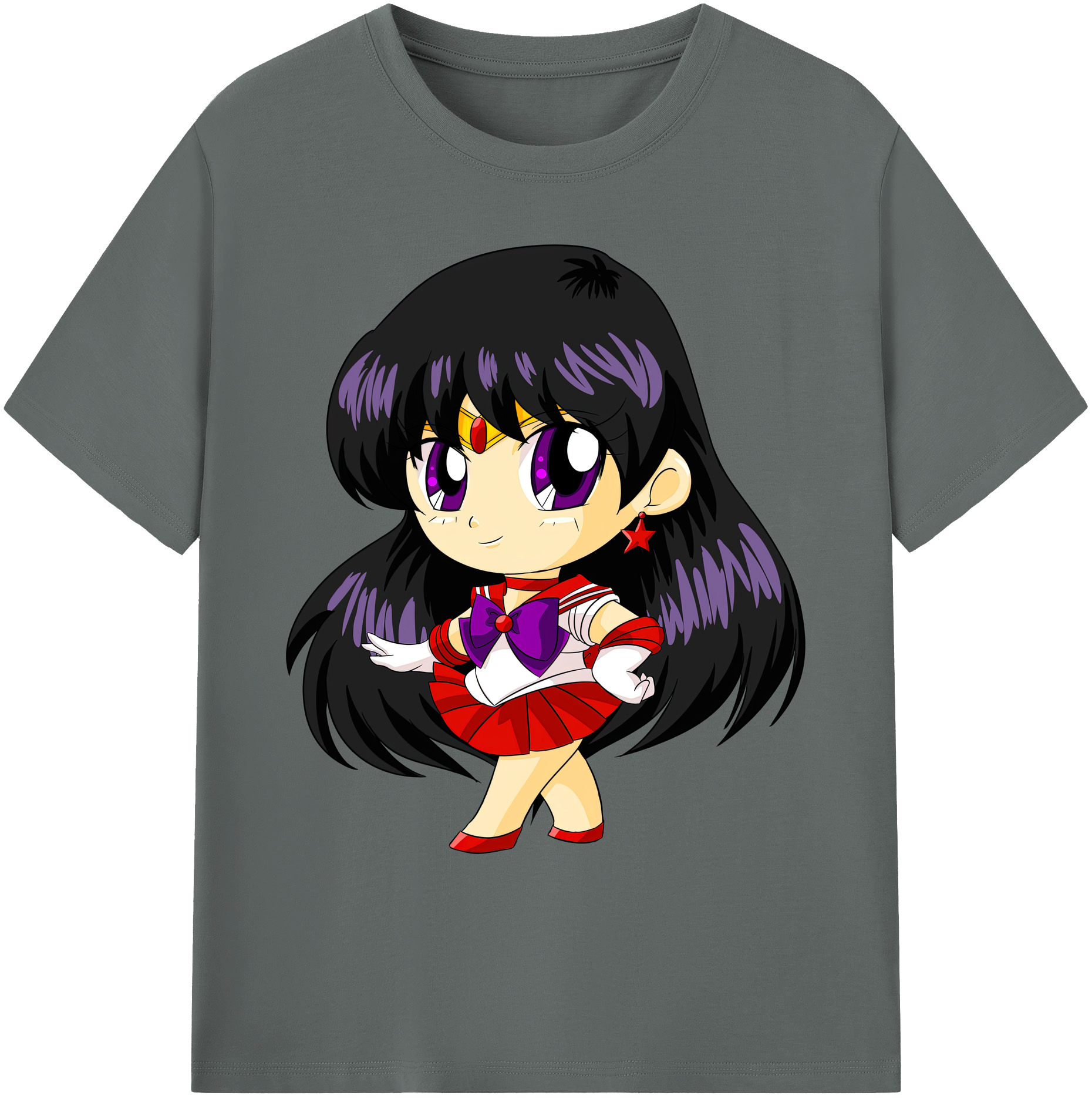（画像用） 美少女戦士セーラームーン 火野レイ ひの レイ Sailor Moon Hino Rei （セーラーマーズ,Sailor Mars） 綿100％ メンズ半袖Tシャツ｜肌触りやわらか＆通気性